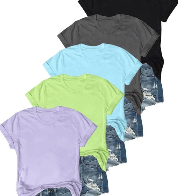 OLIVE™ - Casual Short Sleeve Tee (Pack of 5)