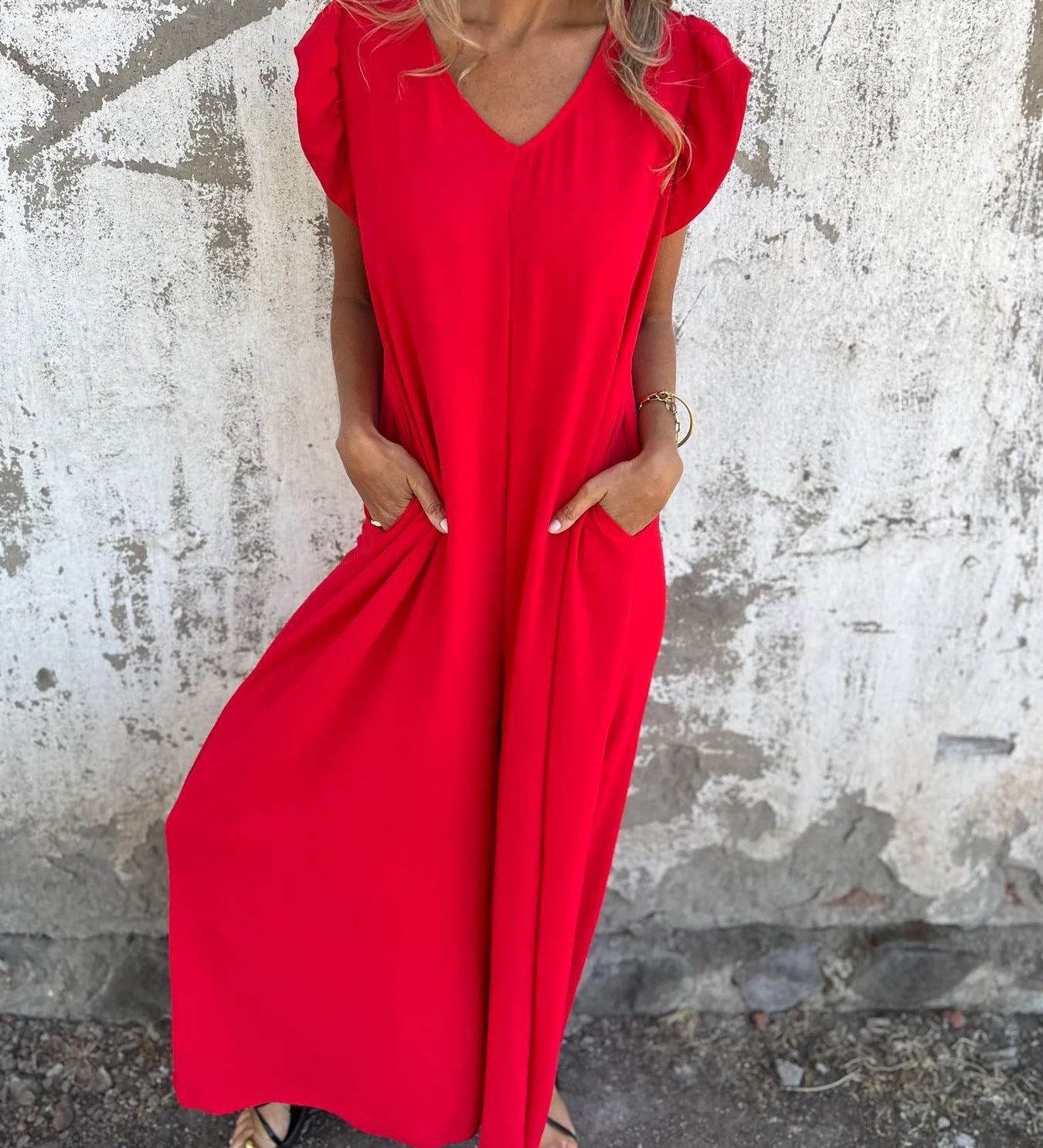 CASSANDRA™ - Trendy V-Neck Jumpsuit