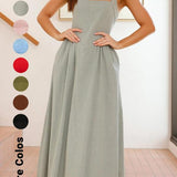 BILLIE™ - Women's Sleeveless Pocket Zipper Back A-Line Summer Dress