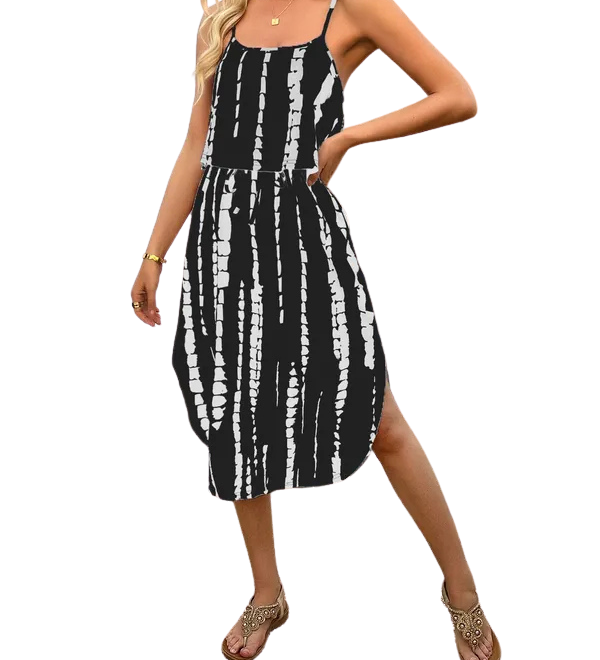 SOFIA™ – Tie Dye Floral Split Thigh Casual Dress