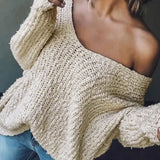 TELIKA™ - Comfy Drop Shoulder Long Sleeve Sweater