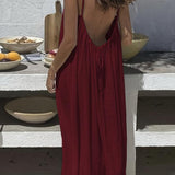 NORALYN™ - Simple Solid Backless Cami Dress for Beach