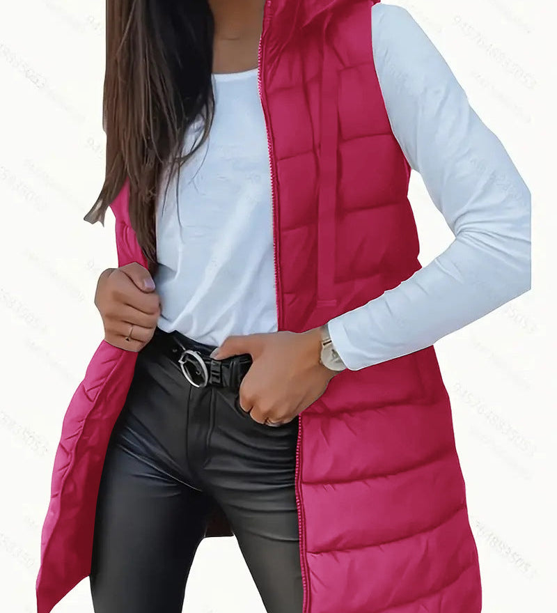 RAIN™ - Casual Sleeveless Hood Long Puffer Vest