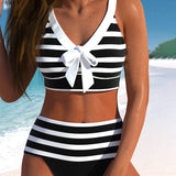 Laura | High-Waisted Striped Bikini