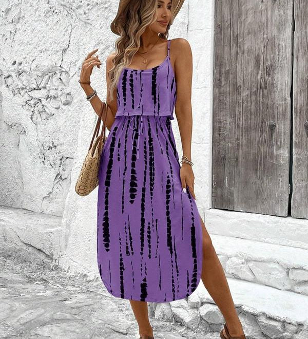 BLYTE™ - All-Over Print Tie-Front Cami Dress for Summer Vibes