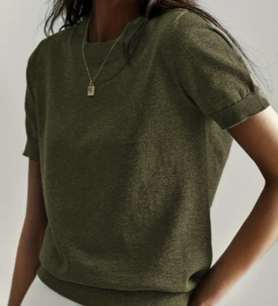 TALLY™ - Casual Short Sleeve Crew Neck Top