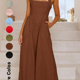 BILLIE™ - Women's Sleeveless Pocket Zipper Back A-Line Summer Dress