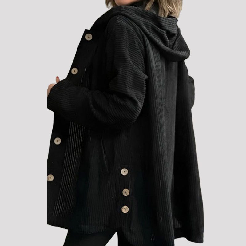 Adriana | Casual Velvet Hooded Jacket for Autumn Season