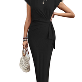 ISMERIE™ – Striped Knit Bodycon Maxi Dress