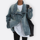Sílvia - Vintage Asymmetrical High Collar Jacket
