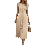 ROBBYN™ - Trendy Waist-Tie Sleeveless Dress