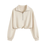 TEAGAN™ – Sporty Half-Zip Cropped Sweatshirt