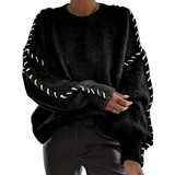 WINNIE™ – Relaxed Contrast Binding Drop Shoulder Sweater