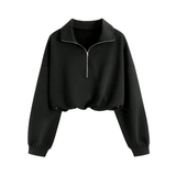 TEAGAN™ – Sporty Half-Zip Cropped Sweatshirt