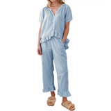 PENNY™ – Cozy Plaid Ruffle Pajamas Set