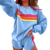 ROMY™ – Cozy Striped-Accent Pullover Loungewear Set