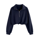 TEAGAN™ – Sporty Half-Zip Cropped Sweatshirt