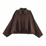 PETRA™ – Vintage Suede Epaulet Bomber Jacket
