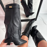 SERENA™ - Black Leather Boots