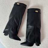 SERENA™ - Black Leather Boots