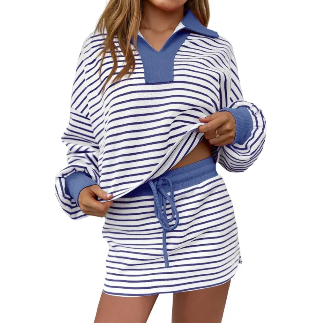 REYNA™ – Relaxed V-Neck Skort Lounge Set