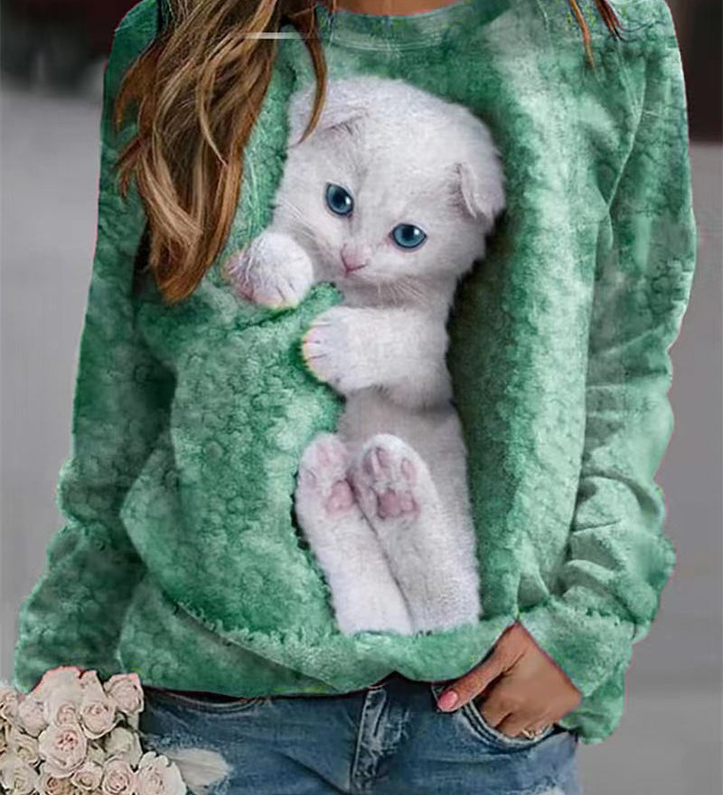 Neko™ - Cozy Cat Print Sweatshirt
