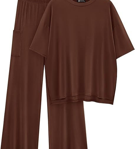 FILTA™ - Casual Basic Top and Elastic Waist Pants Set