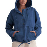 VIENA™ - Lightweight Pullover Jacket with Front Buttons and Hood