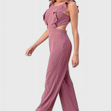 Chantal Jumpsuit with Cut-Out and Ruffles