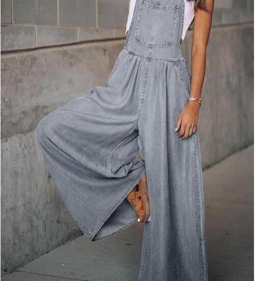 URA™ - Vintage Wide Leg Fashion Jumpsuit