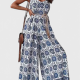 Gabriella Wide Leg Jumpsuit with Bold Print