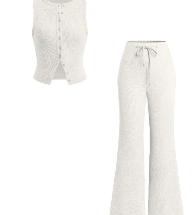 HILDA™ - Women’s Sleeveless Vest & Wide Leg Pants