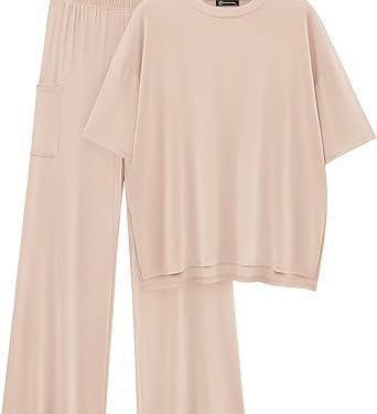 FILTA™ - Casual Basic Top and Elastic Waist Pants Set