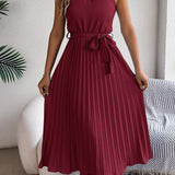CEDRINE™ – Graceful Pleated Midi Dress