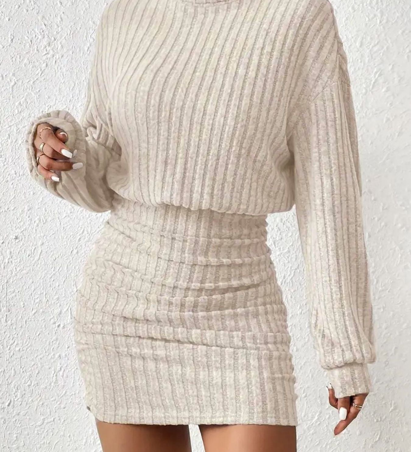 POPPY™ - Minimalist Ribbed Turtleneck Dress