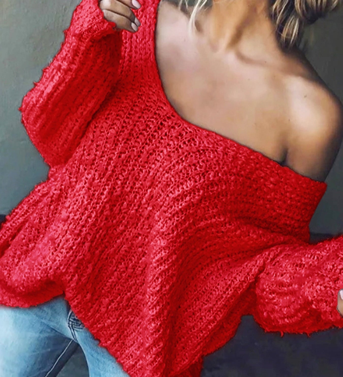 TELIKA™ - Comfy Drop Shoulder Long Sleeve Sweater