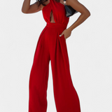 Jessica Mono Halter Cross Backless Wide Leg