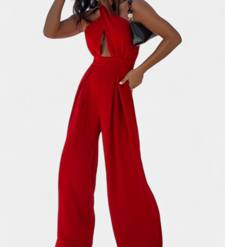 Jessica Mono Halter Cross Back with Wide Leg