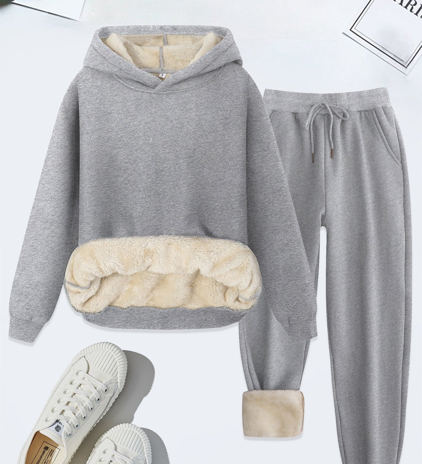 FORDA™ - Cozy Solid Color Hoodie and Drawstring Pants Set