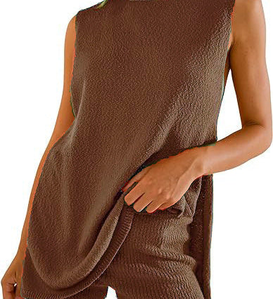 SAVINA™ – Sleeveless Lounge Pullover & Shorts Duo