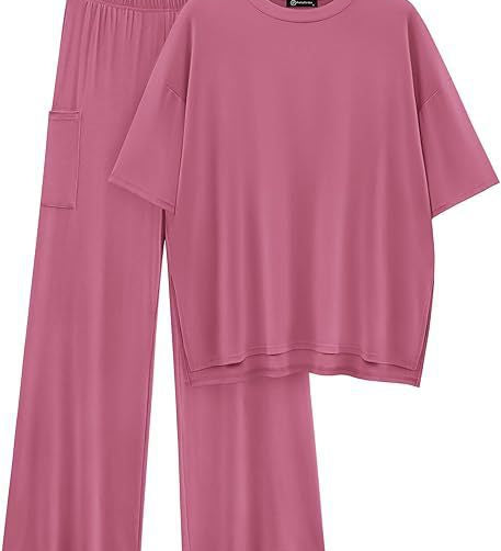 FILTA™ - Casual Basic Top and Elastic Waist Pants Set