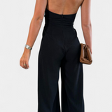 Jessica Mono Halter Cross Backless Wide Leg
