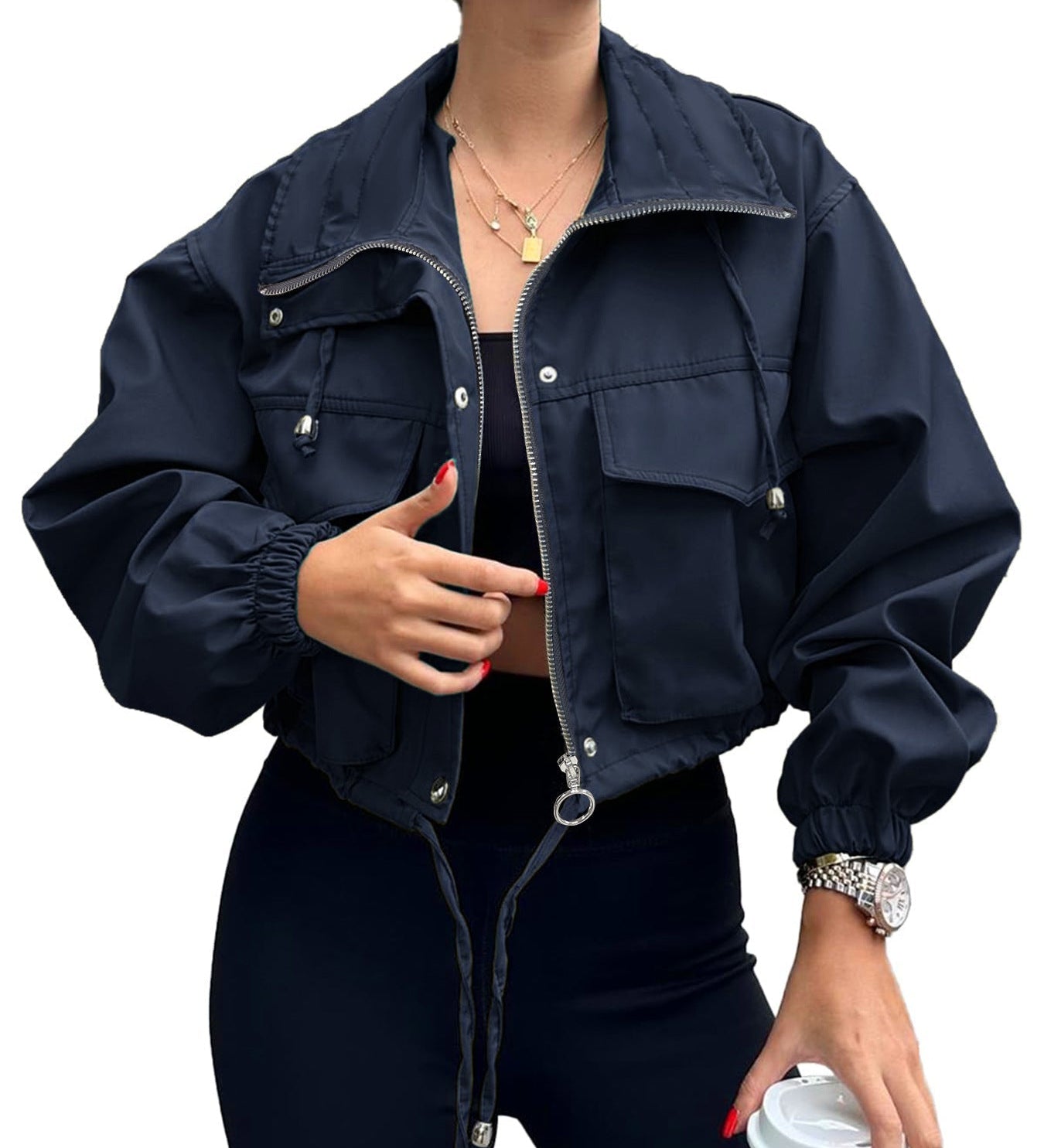AGAPITA™ – Lightweight Zip-Up Cropped Jacket