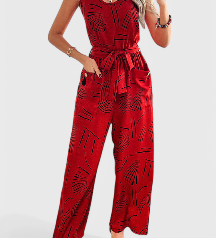 Alondra Linen Sleeveless Jumpsuit