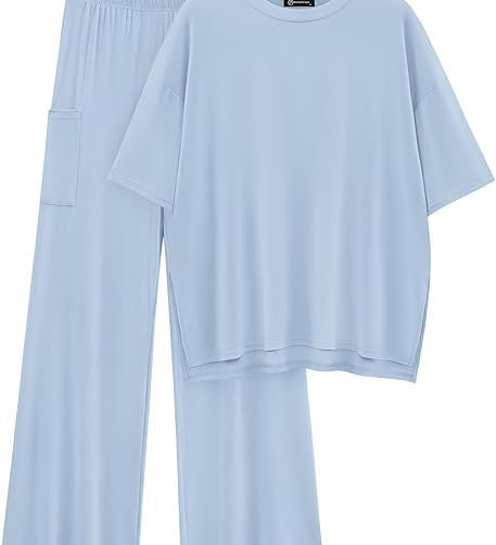 FILTA™ - Casual Basic Top and Elastic Waist Pants Set