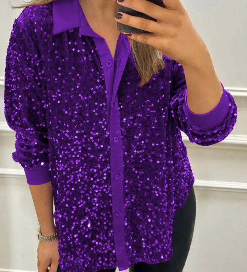 CIARA™ - Shimmer Sequin Shirt