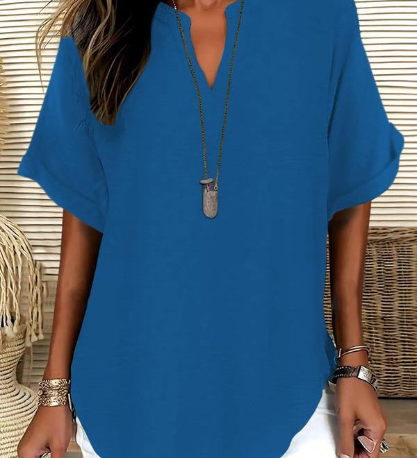 GENNEVA™ – Casual Plain Short Sleeve Blouse