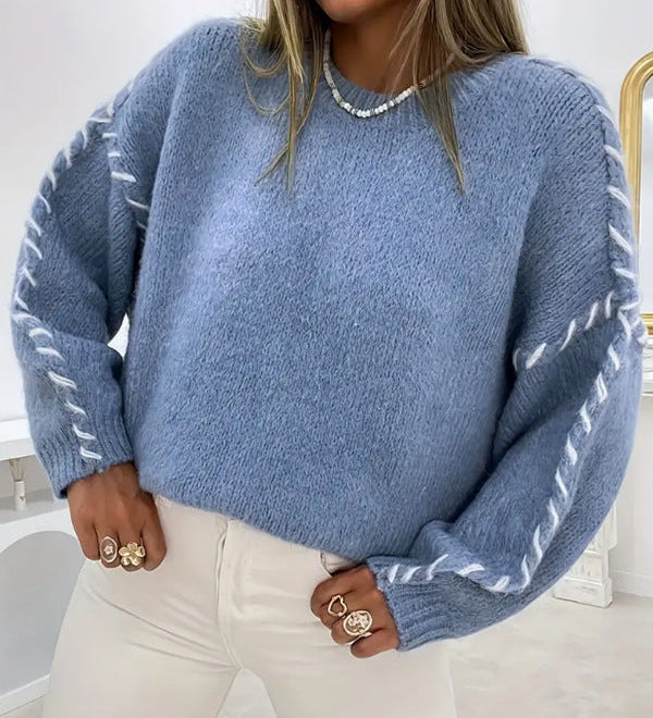 KALIYAH™ - Casual Round Neck Long Sleeve Sweater