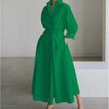 SOFER™ - Elegant Front Wrap Collared Maxi Dress