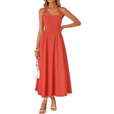 BILLIE™ - Women's Sleeveless Pocket Zipper Back A-Line Summer Dress
